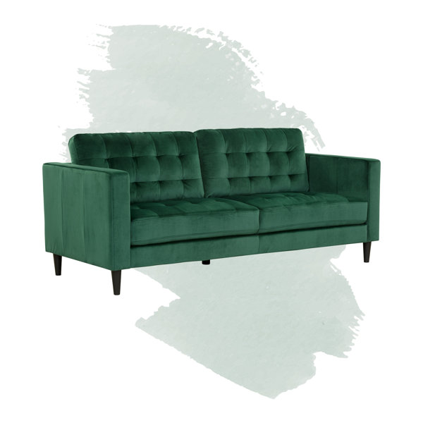 Foundstone™ Liska Velvet 78" Square Arm Sofa & Reviews | Wayfair